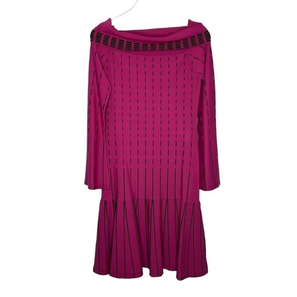 Prabal Gurung Collective Striped Off Shoulder Dress Magenta Size 6 - Picture 6 of 12
